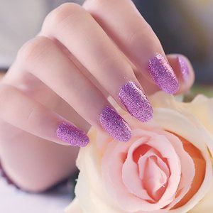Lavender Glitter Nail Wraps - Non Toxic Formula
